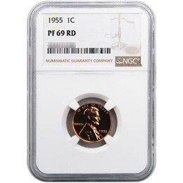 1955 Proof Lincoln Cent NGC PF69 RD 1955 Proof Lincoln Cent NGC PF69 RD