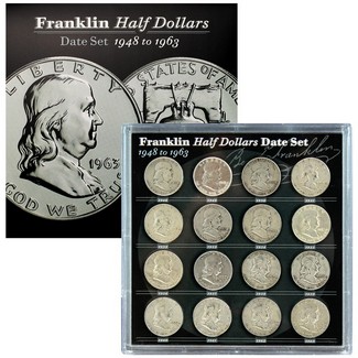 Franklin Half Dollar Date Set in Acrylic Holder