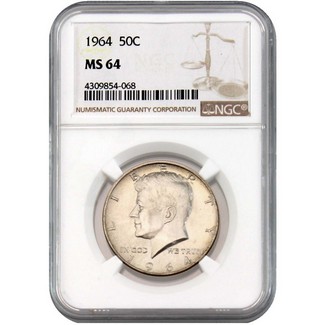 1964 P Kennedy Half NGC MS64 Brown Label