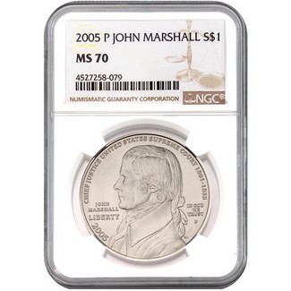 2005 P John Marshall Commem Dollar NGC MS70