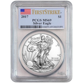 2017 Silver Eagle PCGS MS69 First Strike Flag Label