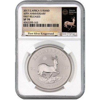 2017 South Africa Silver Krugerrand NGC SP70 First Releases White Core