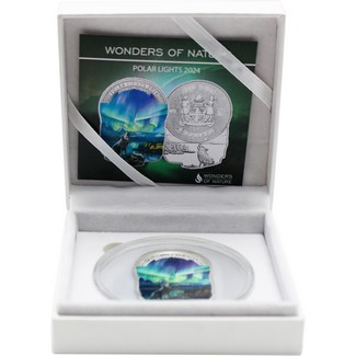 2024 $2 Fiji 1oz Silver Colorized Wonders of Nature Polar Lights Brilliant Uncirculated Coin