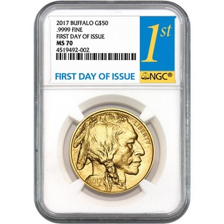 2017 $50 1oz Gold Buffalo NGC MS70 First Day Issue