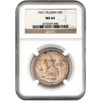 1921 Pilgrim Commen Half Dollar NGC MS-64