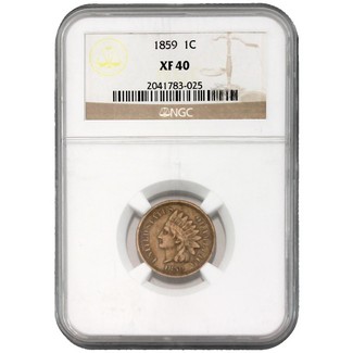 1859 Indian Cent NGC XF-40