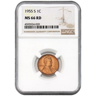 1955-S Lincoln Cent NGC MS-66 RD