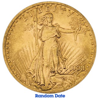 Great California Gold Rush Collection: Random Date $20 Gold St.Gaudens AU / BU
