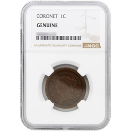 Random Date Large Cent NGC Genuine Random Date Large Cent NGC Genuine