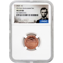 2025 Lincoln Cent NGC MS69 RD from the 20-Coin Uncirculated Set Portrait Label 2025 Lincoln Cent NGC MS69 RD from the 20-Coin Uncirculated Set Portrait Label