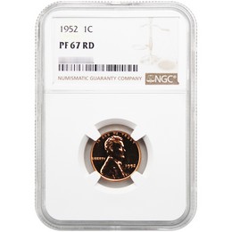 1952 Proof Lincoln Cent NGC PF67 RD 1952 Proof Lincoln Cent NGC PF67 RD