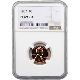 1957 Proof Lincoln Cent NGC PF69 RD 1957 Proof Lincoln Cent NGC PF69 RD
