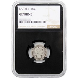 Random Date Barber Dime NGC Genuine Black Core Random Date Barber Dime NGC Genuine Black Core