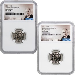 2023 P&D Roosevelt Dime NGC MS69 FT ER Portrait Label 2023 P&D Roosevelt Dime NGC MS69 FT ER Portrait Label