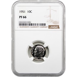 1951 Proof Roosevelt Dime NGC PF66 1951 Proof Roosevelt Dime NGC PF66