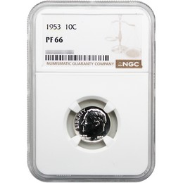 1953 Proof Roosevelt Dime NGC PF66 1953 Proof Roosevelt Dime NGC PF66