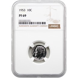 1953 Proof Roosevelt Dime NGC PF69 1953 Proof Roosevelt Dime NGC PF69