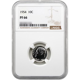 1954 Proof Roosevelt Dime NGC PF66 1954 Proof Roosevelt Dime NGC PF66