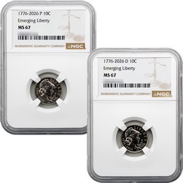 2026 P&D Semiquincentennial Emerging Liberty Dime NGC MS67 Brown Label 2026 P&D Semiquincentennial Emerging Liberty Dime NGC MS67 Brown Label