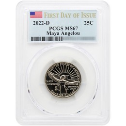 2022 D American Women Maya Angelou Quarter PCGS MS67 FDI Flag Label 2022 D American Women Maya Angelou Quarter PCGS MS67 FDI Flag Label
