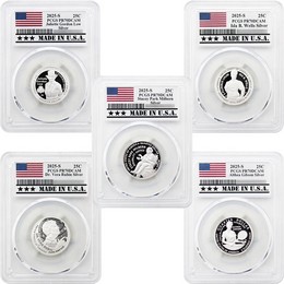 2025 S Silver Proof American Women Quarters 5pc Set PCGS PR70 DCAM Made in the USA Holder 2025 S Silver Proof American Women Quarters 5pc Set PCGS PR70 DCAM Made in the USA Holder