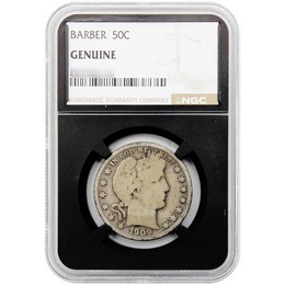 Random Date Barber Half Dollar NGC Genuine Black Core Random Date Barber Half Dollar NGC Genuine Black Core