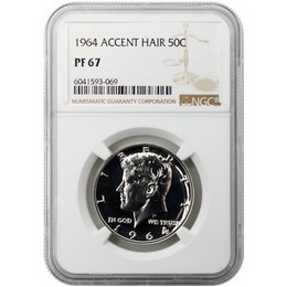 1964 Accented Hair Kennedy Half Dollar NGC PF67 Brown Label 1964 Accented Hair Kennedy Half Dollar NGC PF67 Brown Label