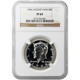 1964 Accented Hair Kennedy Half Dollar NGC PF69 Brown Label 1964 Accented Hair Kennedy Half Dollar NGC PF69 Brown Label