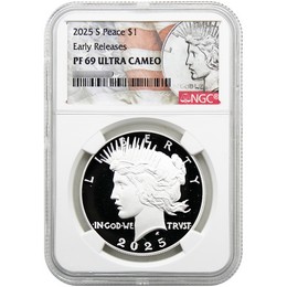 2025 S Proof Peace Dollar NGC PF69 UC ER Peace/Flag Label 2025 S Proof Peace Dollar NGC PF69 UC ER Peace/Flag Label
