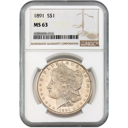 1891 Morgan Dollar NGC MS-63 1891 Morgan Dollar NGC MS-63