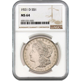 1921-D Morgan Dollar NGC MS-64 1921-D Morgan Dollar NGC MS-64