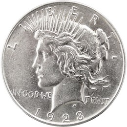 1923 D Peace Dollar AU/BU Condition 1923 D Peace Dollar AU/BU Condition
