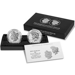 2023 S Reverse Proof Morgan and Peace Dollar 2 Coin Set in OGP 2023 S Reverse Proof Morgan and Peace Dollar 2 Coin Set in OGP