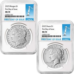 2025 Morgan & Peace Silver Dollar Set NGC MS70 FDI 1st Label 2025 Morgan & Peace Silver Dollar Set NGC MS70 FDI 1st Label