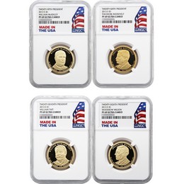 2013 S Proof Presidential Dollar Set NGC PF69 UC Made in the USA Holder 4pc 2013 S Proof Presidential Dollar Set NGC PF69 UC Made in the USA Holder 4pc