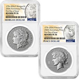 1776-2026 Reverse Proof Morgan & Peace Silver Dollar Set 250th Anniversary Liberty Bell Privy NGC PF70 FDI Morgan and Peace Dollar Label 1776-2026 Reverse Proof Morgan & Peace Silver Dollar Set 250th Anniversary Liberty Bell Privy NGC PF70 FDI Morgan and Peace Dollar Label