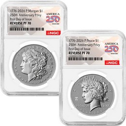 1776-2026 Reverse Proof Morgan & Peace Silver Dollar Set 250th Anniversary Liberty Bell Privy NGC PF70 FDI America 250 Label 1776-2026 Reverse Proof Morgan & Peace Silver Dollar Set 250th Anniversary Liberty Bell Privy NGC PF70 FDI America 250 Label