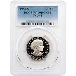 1981 S Proof Type 1 Susan B. Anthony Dollar PCGS PR69 DCAM 1981 S Proof Type 1 Susan B. Anthony Dollar PCGS PR69 DCAM