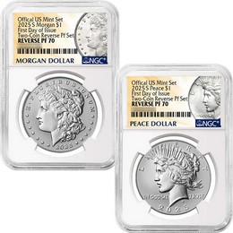 2025 S Reverse Proof Morgan and Peace Silver Dollar Set NGC PF70 FDI Morgan and Peace Dollar Label 2025 S Reverse Proof Morgan and Peace Silver Dollar Set NGC PF70 FDI Morgan and Peace Dollar Label