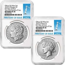 2025 S Reverse Proof Morgan and Peace Silver Dollar Set NGC PF70 FDI 1st Label 2025 S Reverse Proof Morgan and Peace Silver Dollar Set NGC PF70 FDI 1st Label