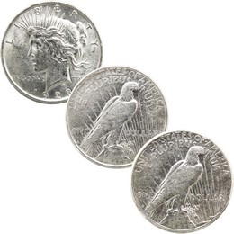 1923 P, D, & S Peace Dollar Trio Very Fine - Extra Fine Condition 1923 P, D, & S Peace Dollar Trio Very Fine - Extra Fine Condition