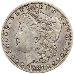 1887 O Morgan Silver Dollar in Good - Very Good Condition 1887 O Morgan Silver Dollar in Good - Very Good Condition