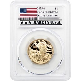 2025 S Proof Native American Dollar PCGS PR69 DCAM Made in USA Holder 2025 S Proof Native American Dollar PCGS PR69 DCAM Made in USA Holder