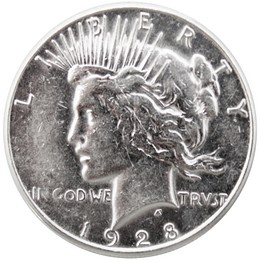 1928 S Peace Dollar Very Fine - Extra Fine Condition 1928 S Peace Dollar Very Fine - Extra Fine Condition