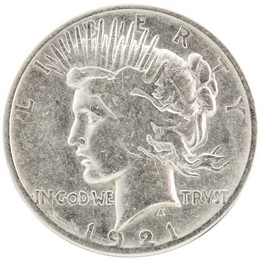 1921 Peace Dollar in Very Fine - Extra Fine Condition 1921 Peace Dollar in Very Fine - Extra Fine Condition