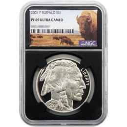 2001 P Buffalo Commemorative Silver Dollar NGC PF69 Ultra Cameo Black Core Buffalo Label 2001 P Buffalo Commemorative Silver Dollar NGC PF69 Ultra Cameo Black Core Buffalo Label