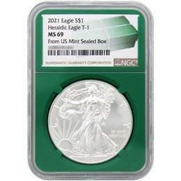 2021 Type 1 Silver Eagle NGC MS69 Green Core 2021 Type 1 Silver Eagle NGC MS69 Green Core