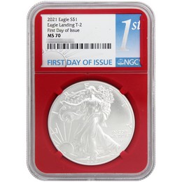 2021 Type 2 Silver Eagle NGC MS70 FDI Red Core 1st Label 2021 Type 2 Silver Eagle NGC MS70 FDI Red Core 1st Label