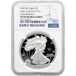 2025 W Proof Silver Eagle Laser Engraved Privy NGC PF69 UC ER Blue Label 2025 W Proof Silver Eagle Laser Engraved Privy NGC PF69 UC ER Blue Label