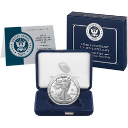 2025 S Proof Silver Eagle 250th Anniversary United States Navy Privy OGP 2025 S Proof Silver Eagle 250th Anniversary United States Navy Privy OGP